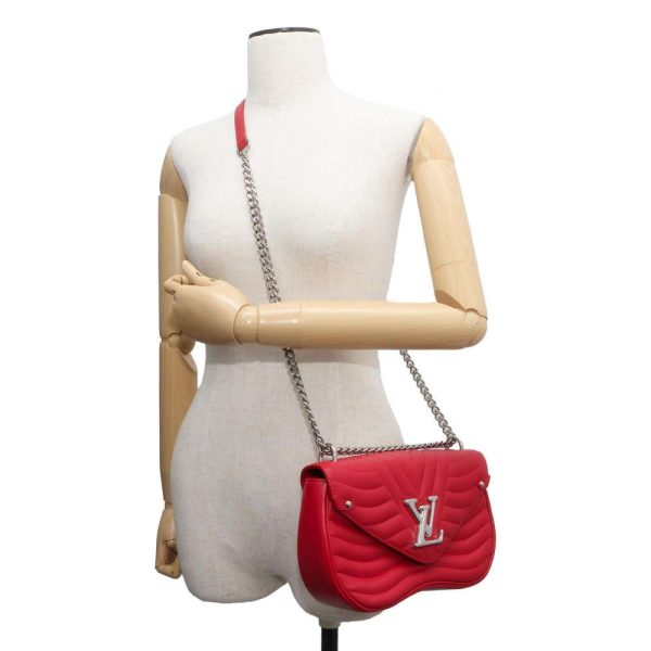 9461413 06 Louis Vuitton New Wave Chain Bag MM Shoulder Bag Calf Leather Red