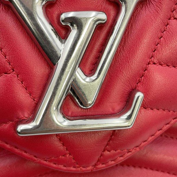 9461413 10 Louis Vuitton New Wave Chain Bag MM Shoulder Bag Calf Leather Red