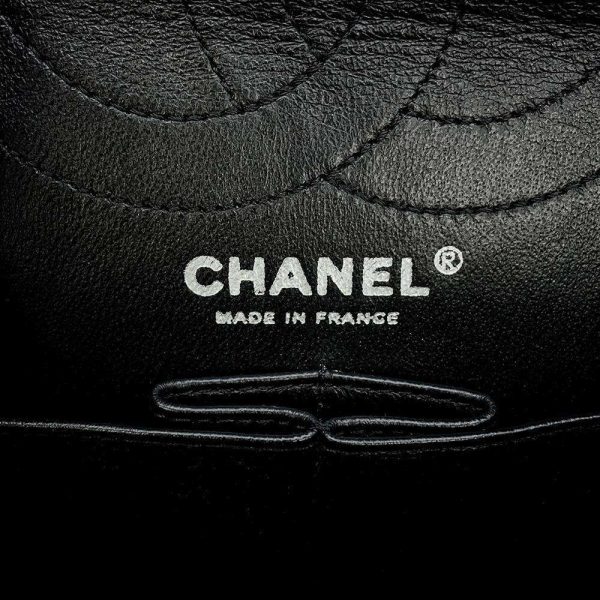 9461512 15 CHANEL Chain Shoulder Bag 255 Matelasse Striped Large Black