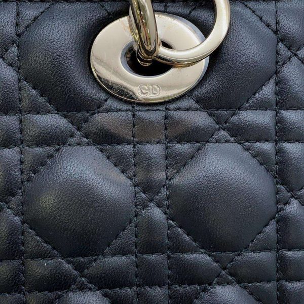 9462748 10 Christian Dior Dior Cannage Medium Lambskin Handbag Black