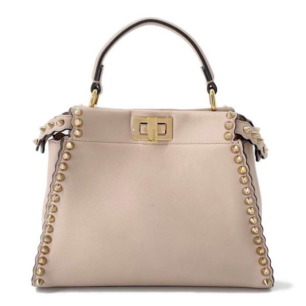 9463233 01 Fendi Mini Peekaboo Studded Handbag 2way Shoulder Bag