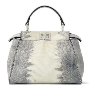 9463240 01 Fendi Handbag Peekaboo Medium 2way Shoulder Bag White