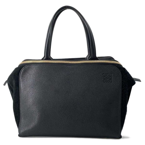 9463356 01 LOEWE Anagram Suede Handbag Black