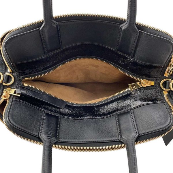 9463356 08 LOEWE Anagram Suede Handbag Black