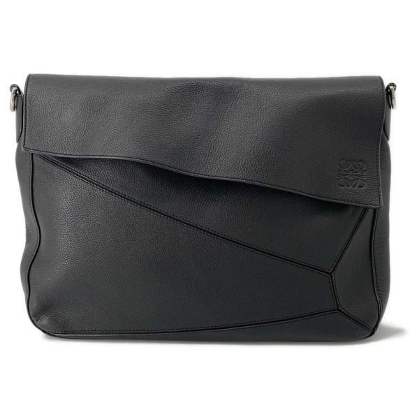 9463363 01 LOEWE Puzzle Messenger Anagram Shoulder Bag Black