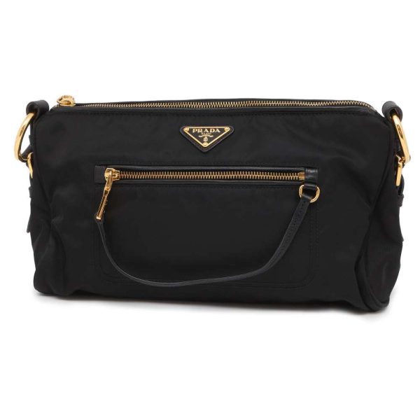 9463769 01 Prada Nylon Shoulder Bag Black