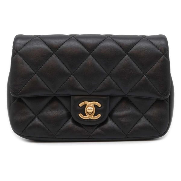 9463981 01 CHANEL Chain Shoulder Bag Matelasse Coco Mark Black