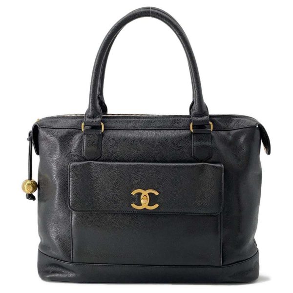 9464070 01 CHANEL Caviar Skin Tote Bag Black