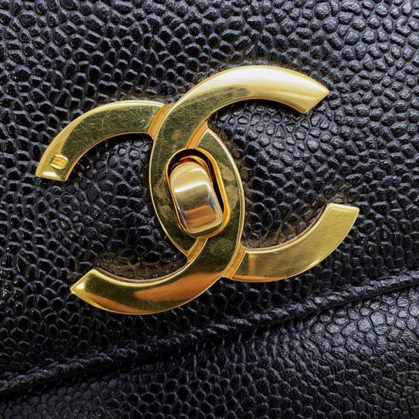 9464070 13 CHANEL Tote Bag Coco Mark Caviar Skin Bag Bag Black