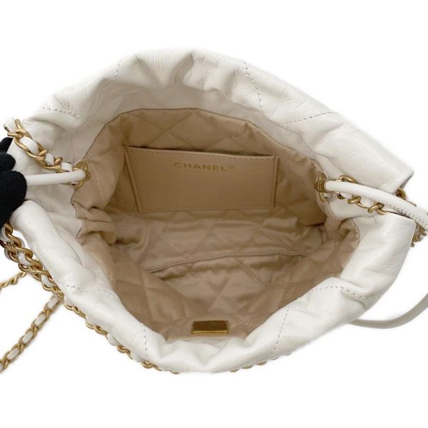 9464100 06 CHANEL Chain Shoulder Bag 22 Mini Calfskin AS3980 Bag White