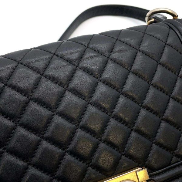 9464179 09 Chanel Chain Shoulder Bag Boy Chanel Lambskin Coco Mark Black