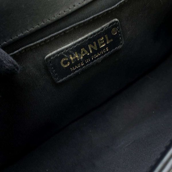 9464179 12 Chanel Chain Shoulder Bag Boy Chanel Lambskin Coco Mark Black