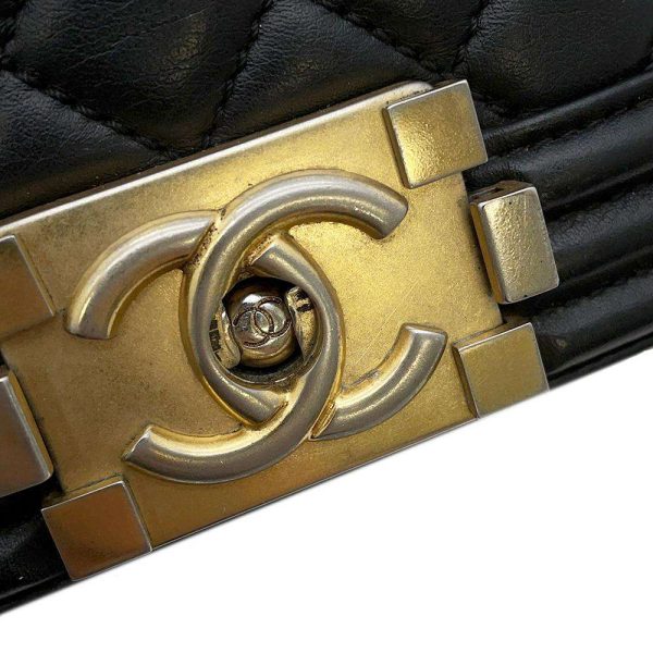 9464179 15 Chanel Chain Shoulder Bag Boy Chanel Lambskin Coco Mark Black