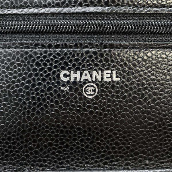 9464223 13 CHANEL Chain Wallet Matelasse Coco Mark Caviar Skin Wallet Black