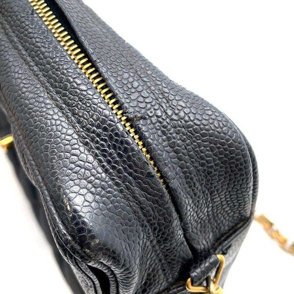 9464285 09 CHANEL Chain Shoulder Bag Matelasse Diana Coco Mark Caviar Skin Black