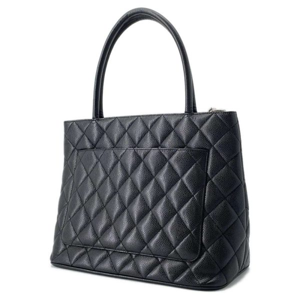 9464308 02 CHANEL Quilted Caviar Skin Tote Bag Black