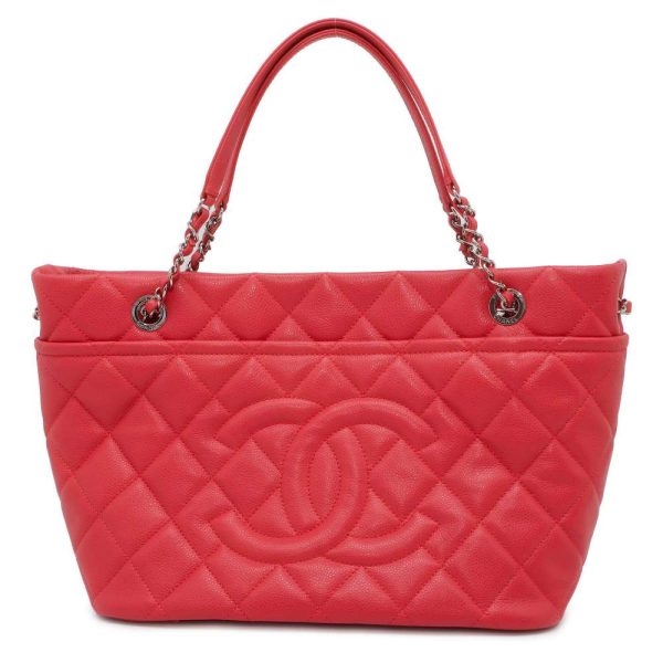 9464315 01 CHANEL Tote Bag Matelasse Coco Mark Caviar Skin Pink