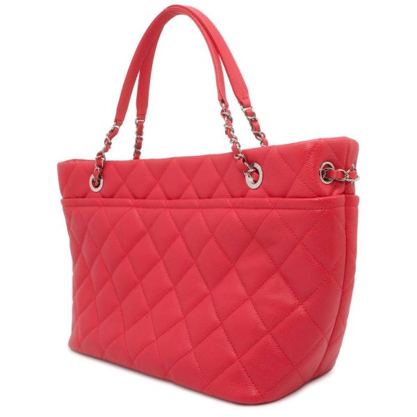 9464315 02 CHANEL Tote Bag Matelasse Coco Mark Caviar Skin Pink