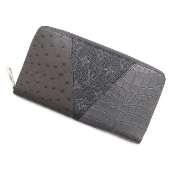 9464490 01 Louis Vuitton Long Wallet Eclipse Ostrich Crocodile Zippy Black