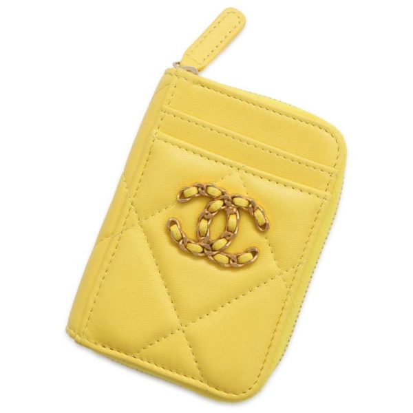 9464735 01 CHANEL Coin Case 19 Zip Lambskin Wallet Card Case