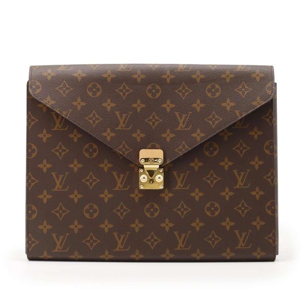 9465350 01 Louis Vuitton Folder Mark Clutch Bag Monogram Brown