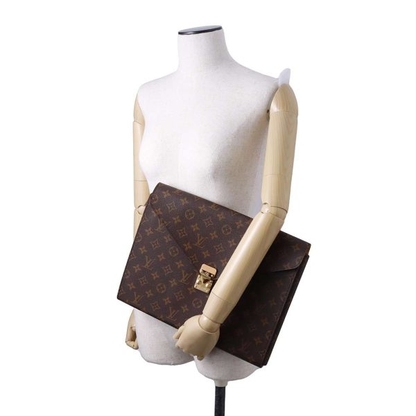 9465350 04 Louis Vuitton Folder Mark Clutch Bag Monogram Brown