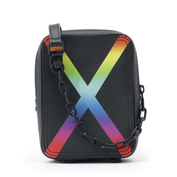 9465404 01 Louis Vuitton Taiga Rainbow Danube Messenger Black