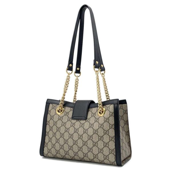 9466104 02 Gucci GG Supreme Padlock Small Chain Shoulder Bag Black