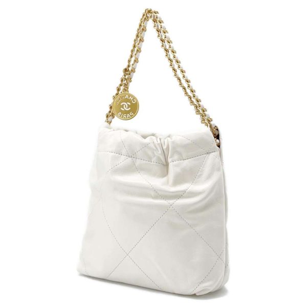 9469273 02 Chanel 22 Mini Shoulder Bag Shiny Calf White