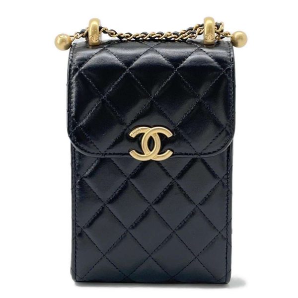 9470156 01 CHANEL Chain Shoulder Bag Matelasse CocoMark Case Black