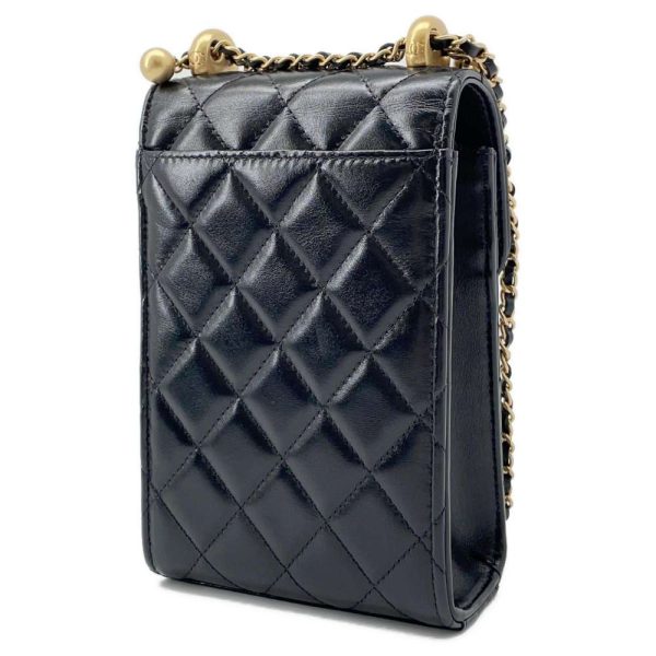 9470156 02 CHANEL Chain Shoulder Bag Matelasse CocoMark Case Black