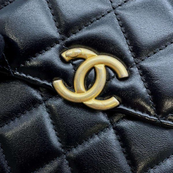 9470156 11 CHANEL Chain Shoulder Bag Matelasse CocoMark Case Black