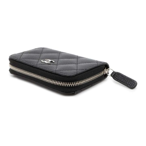 9473836 02 CHANEL Coin Matelasse Zip Coin Case Caviar Skin