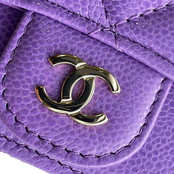 9474208 06 CHANEL Card Case Matelasse Zip Caviar Skin Coco Mark