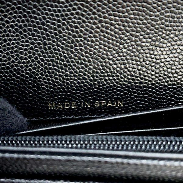 9474291 07 CHANEL Long Wallet Matelasse Flap Here Mark Caviar Skin Black