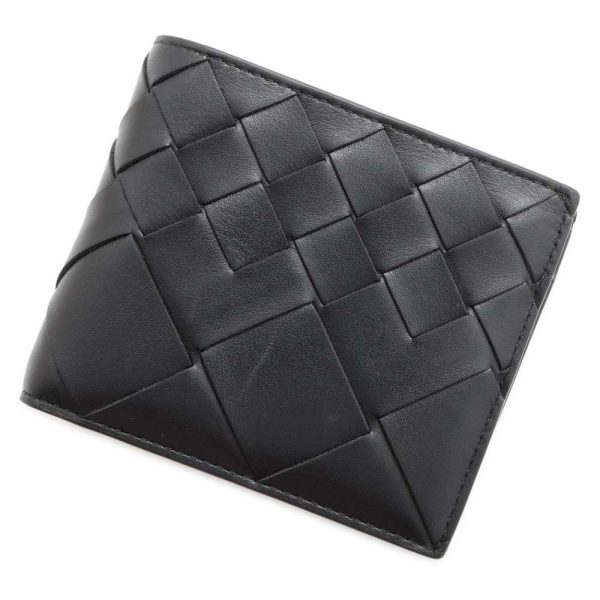 9477919 01 Bottega Veneta Wallet Intrecciato Coin Wallet Black