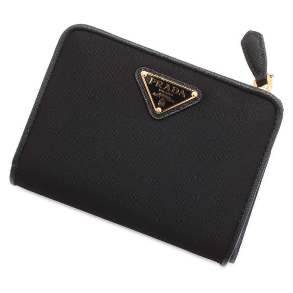 9478718 01 Prada Nylon Wallet Black