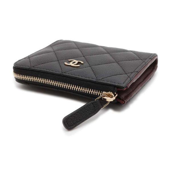 9481237 02 CHANEL Matelasse CocoMark Caviar Wallet Case Black