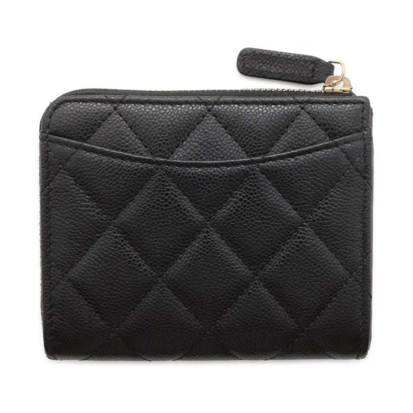 9481237 03 CHANEL Matelasse CocoMark Caviar Wallet Case Black