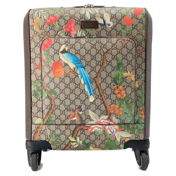 9483217 01 Gucci Carry Case GG Supreme Bird Pattern Trunk Suitcase