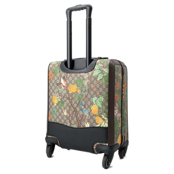 9483217 02 Gucci Carry Case GG Supreme Bird Pattern Trunk Suitcase