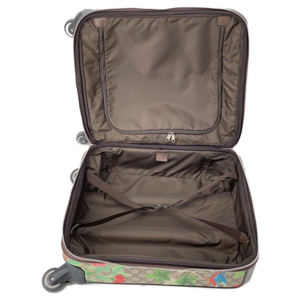 9483217 04 Gucci Carry Case GG Supreme Bird Pattern Trunk Suitcase