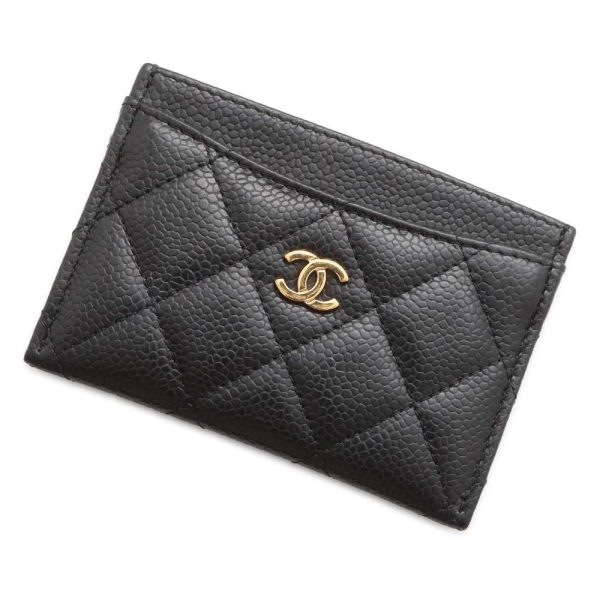 9485358 01 CHANEL Matelasse Coco Mark Caviar Card Case Black