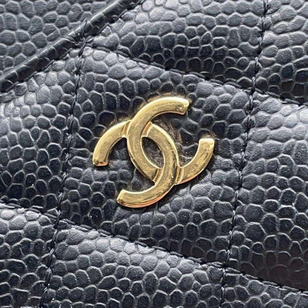 9485358 06 CHANEL Matelasse Coco Mark Caviar Card Case Black