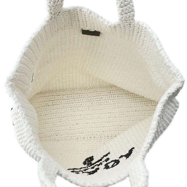 9487598 05 Prada Crochet Raffia Tote Bag Basket Bag White