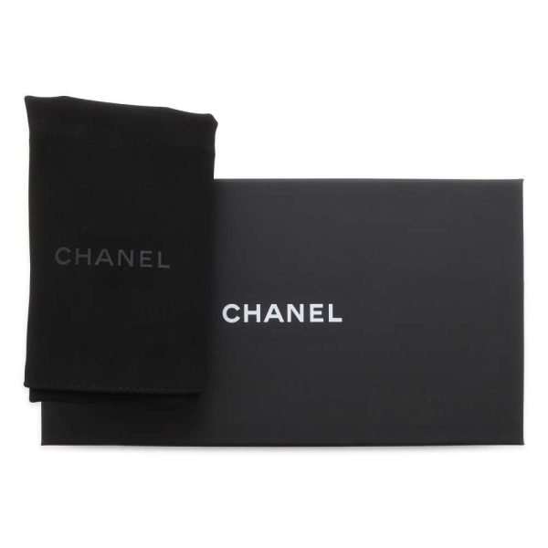 9488038 08 CHANEL Long Flap Wallet Matelasse Coco Mark Lambskin Black