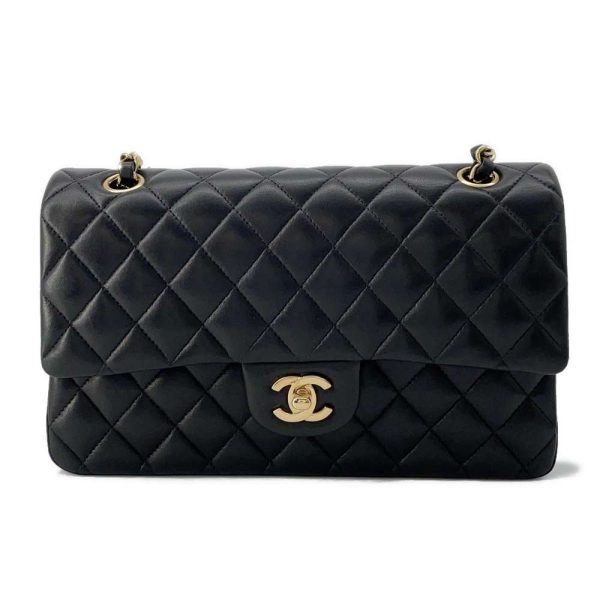 9488137 01 Chanel Chain Bag 25 Coco Mark Lambskin Chain Black