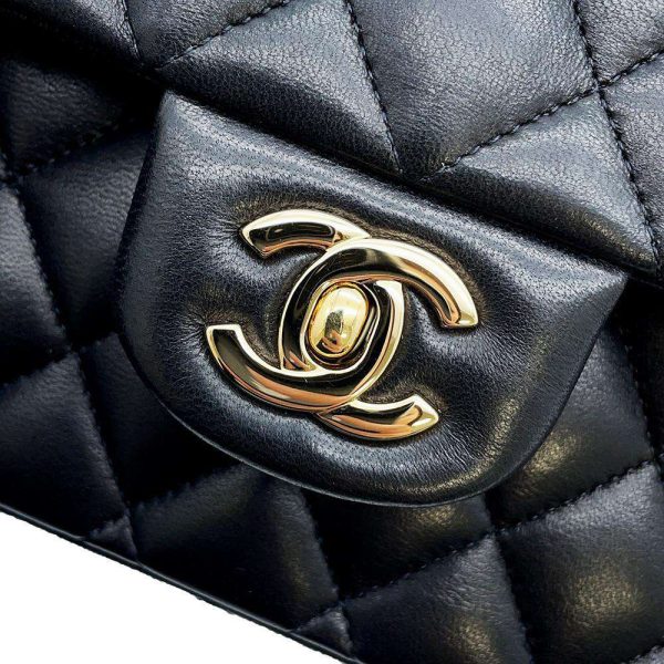 9488137 14 Chanel Chain Bag 25 Coco Mark Lambskin Chain Black