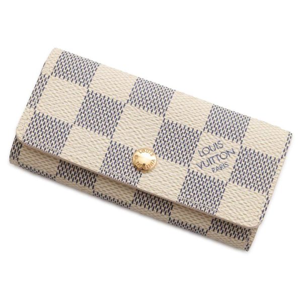 9491403 01 Louis Vuitton Damier Azur 4 Key Case Multicle 4 Key Chain White