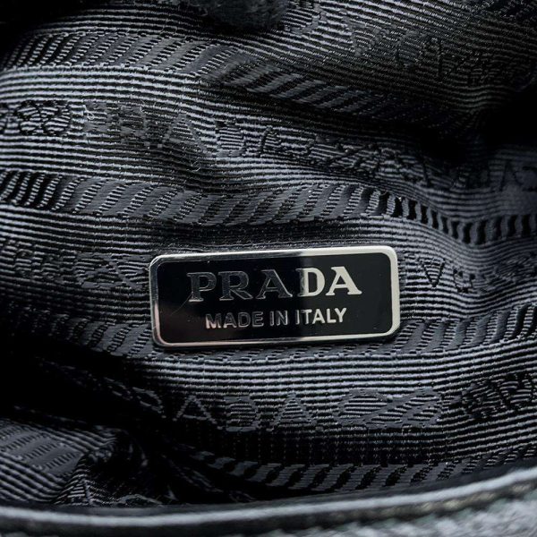 9502833 13 Prada Triangle 2way Shoulder Bag Black